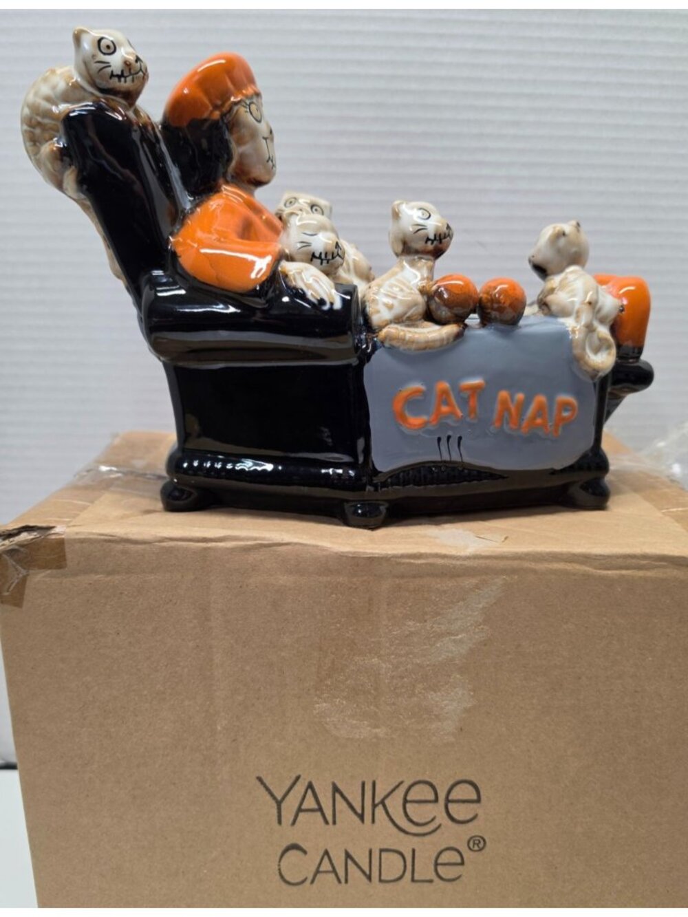 Yankee Candle Boney Bunch “Cat Nap Lady” Votive Holder Halloween